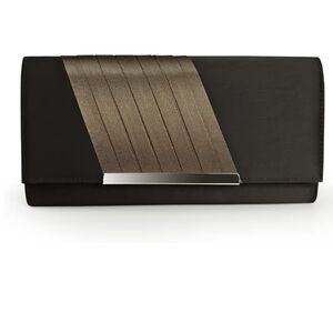 Becko Black & Brown Satin Clutch With Chain